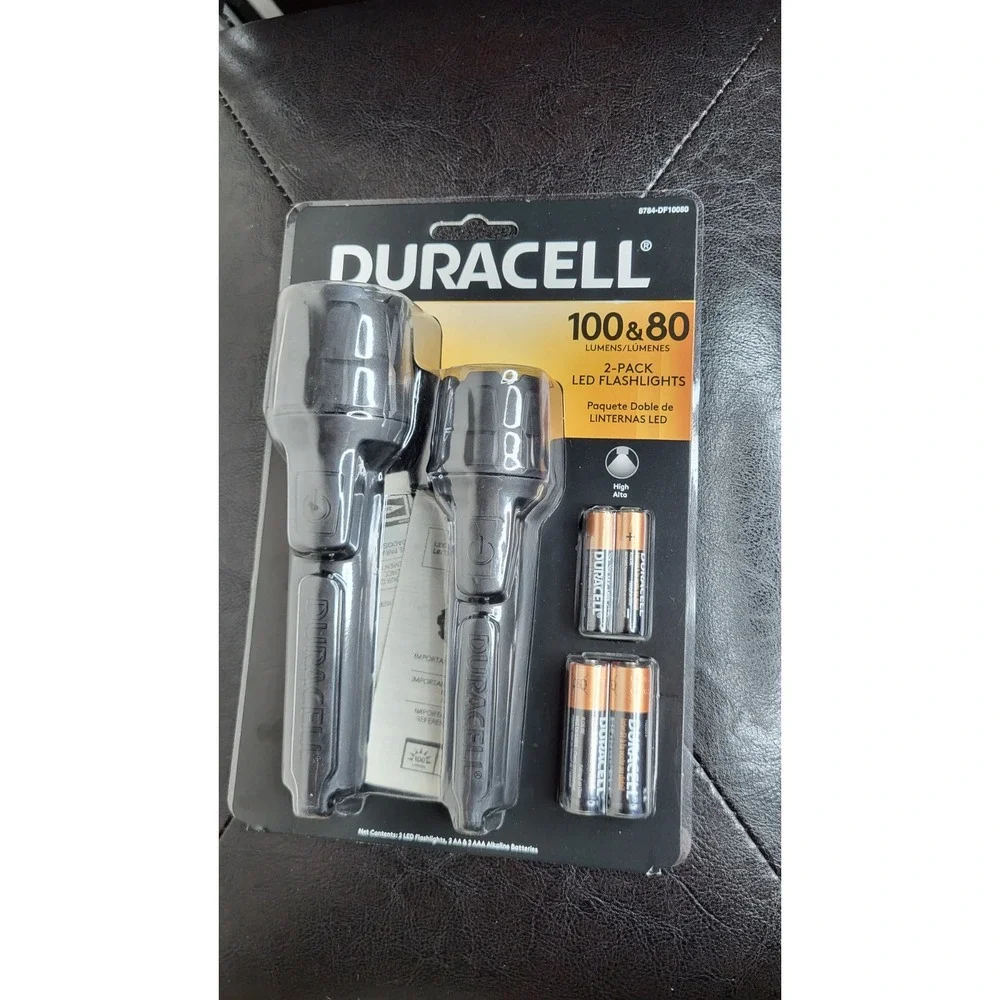 Duracell‎ Heavy Duty Rubber Flashlight Combo Pack -100 & 80 Lumen Flashlights